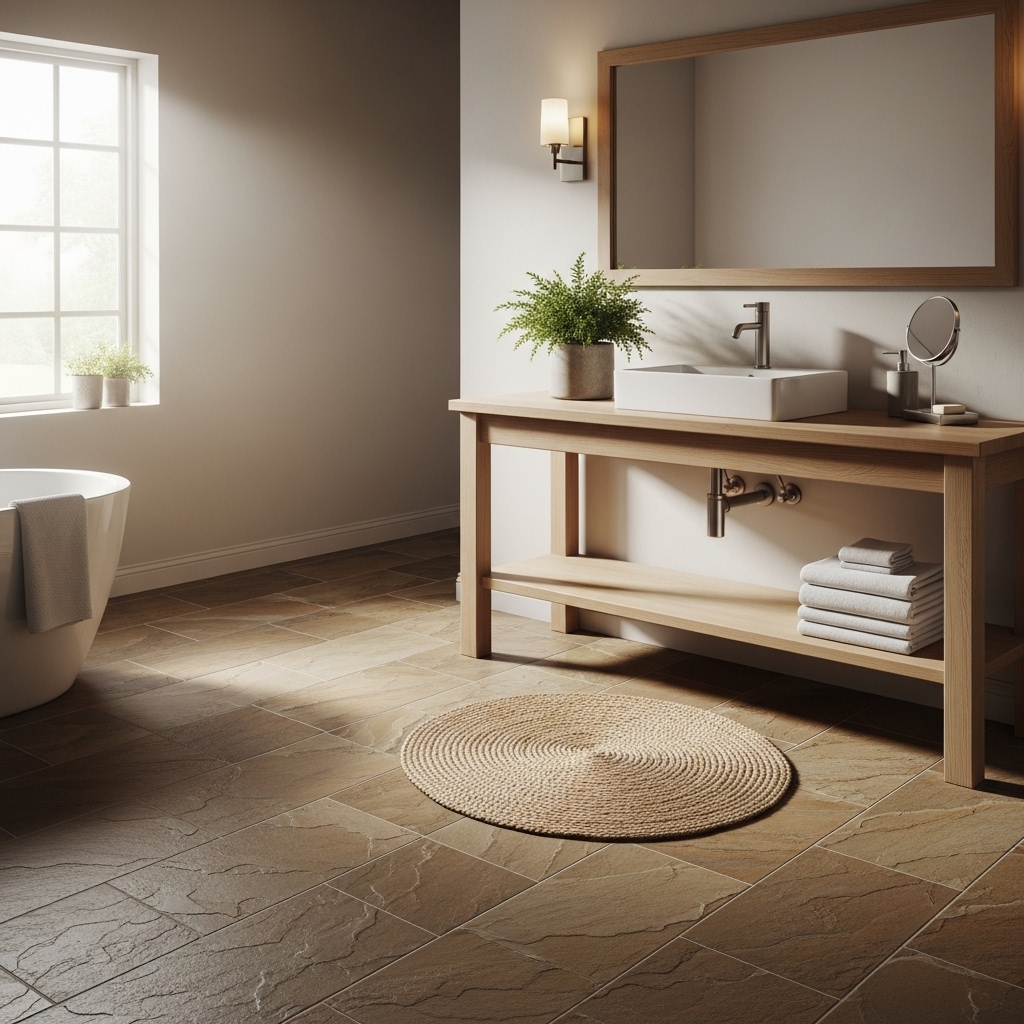 Earthy Brown Stone Tile Floors