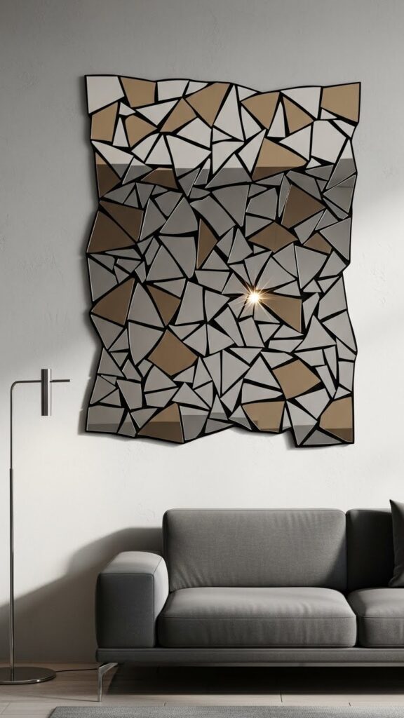 Abstract Mirror Mosaic Statement Pieces