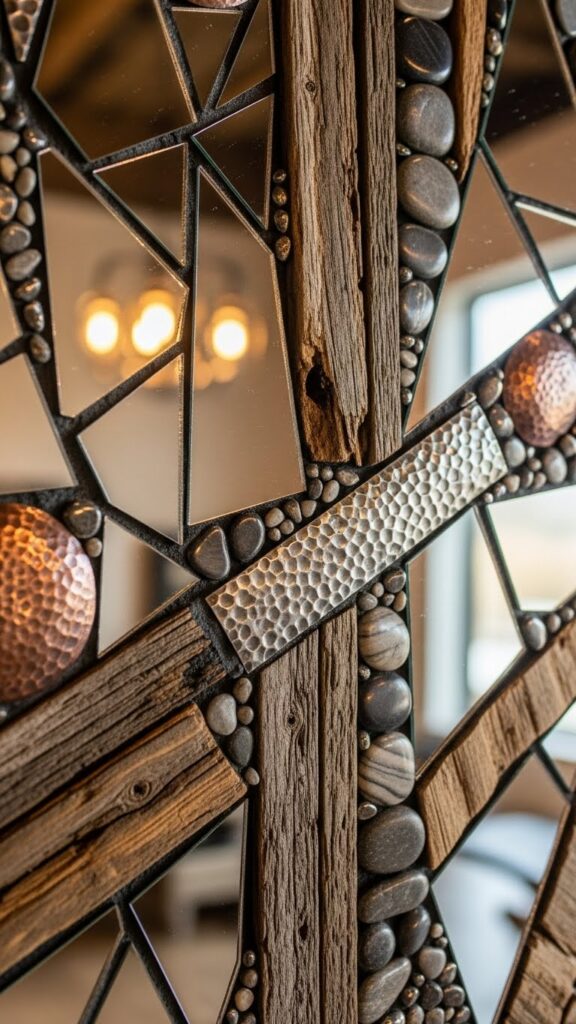 Mixed-Material Mirror Mosaic Art