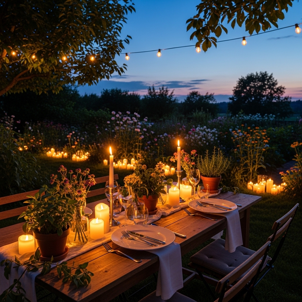 Evening Candlelit Garden Dinner